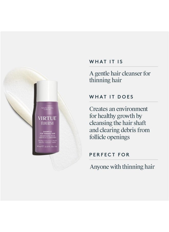 Virtue Flourish Sulfate Free Shampoo for Thinning Hair, Volumizing Hair Growth Product, Detoxifies and Repairs, Color Safe