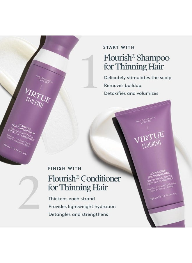 Virtue Flourish Sulfate Free Shampoo for Thinning Hair, Volumizing Hair Growth Product, Detoxifies and Repairs, Color Safe