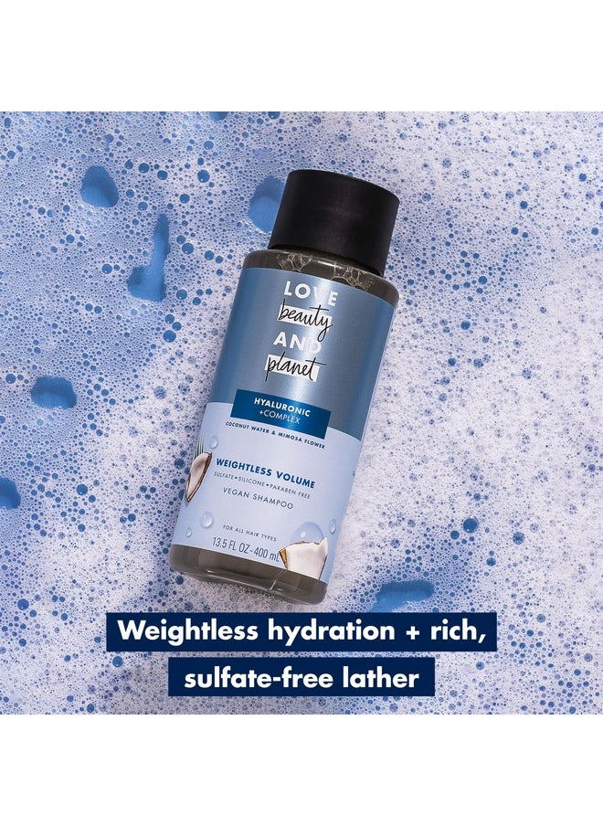 Love Beauty and Planet Weightless Volume Shampoo with Hylauronic acid Coconut Water & Mimosa Flower for Thin and Fine Hair 13.5 oz