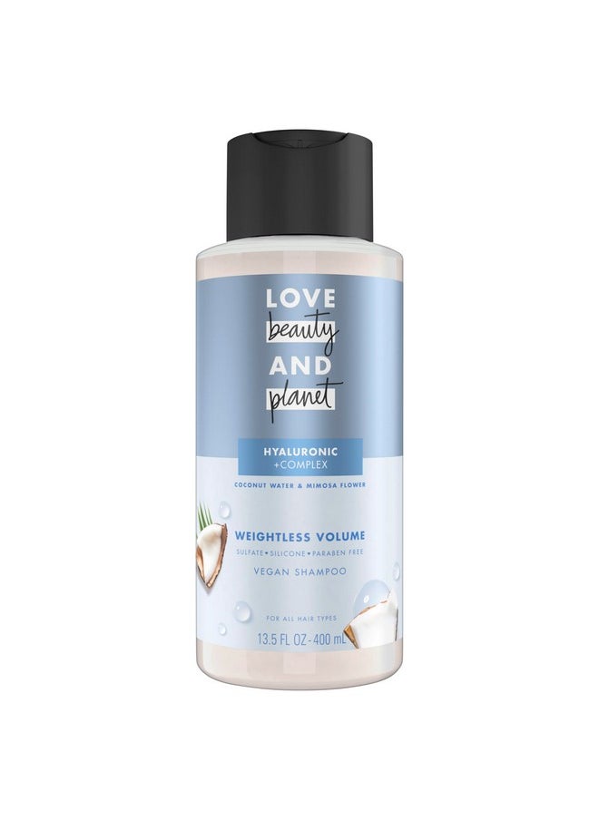 Love Beauty and Planet Weightless Volume Shampoo with Hylauronic acid Coconut Water & Mimosa Flower for Thin and Fine Hair 13.5 oz