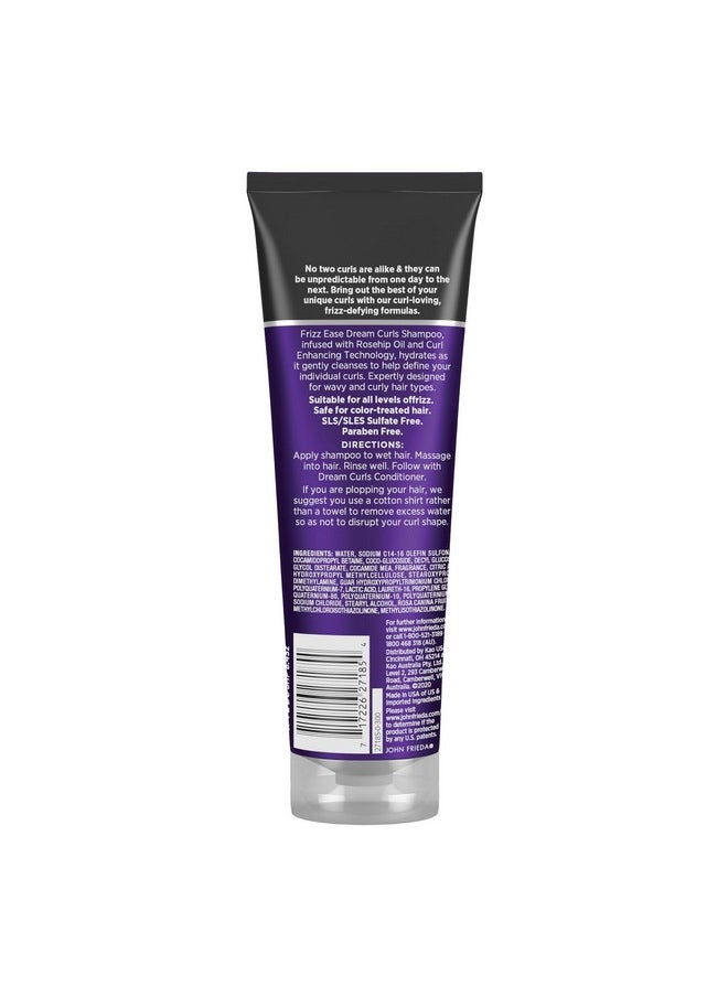 John Frieda Anti Frizz, Frizz Ease Dream Curls Shampoo, SLS/SLES Sulfate Free Shampoo for Curly Hair, Helps Control Frizz, with Curl Enhancing Technology, 8.45 Fluid Ounces