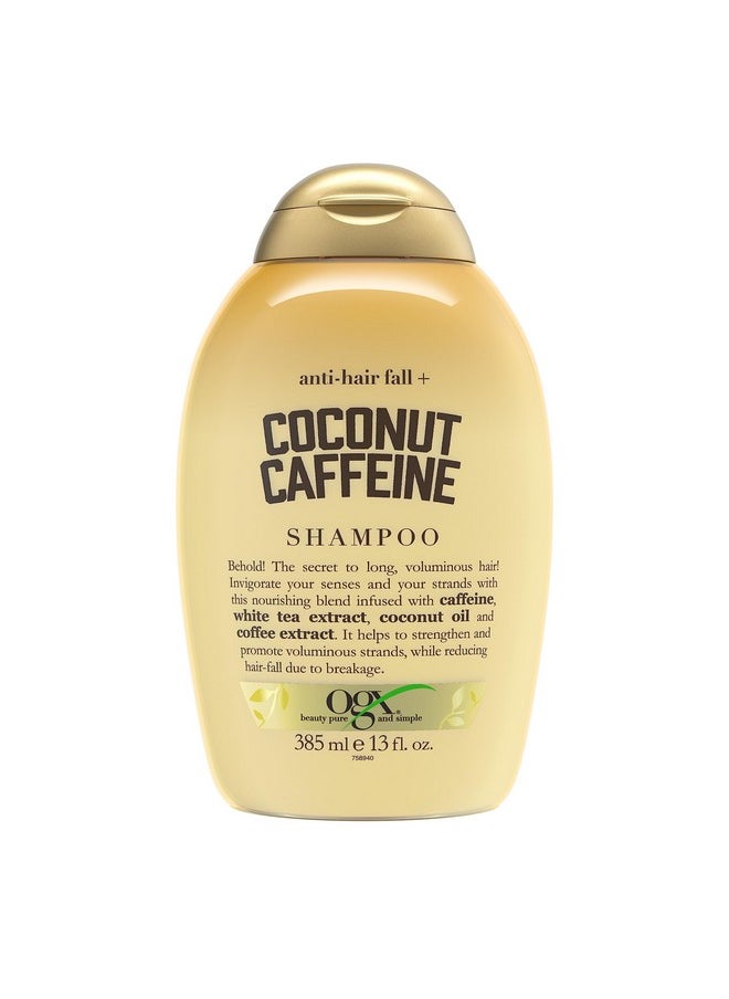 OGX Anti-Hair Fall + Coconut Caffeine Strengthening Shampoo with Caffeine, Coconut Oil & Coffee Extract, 13 Fl Oz
