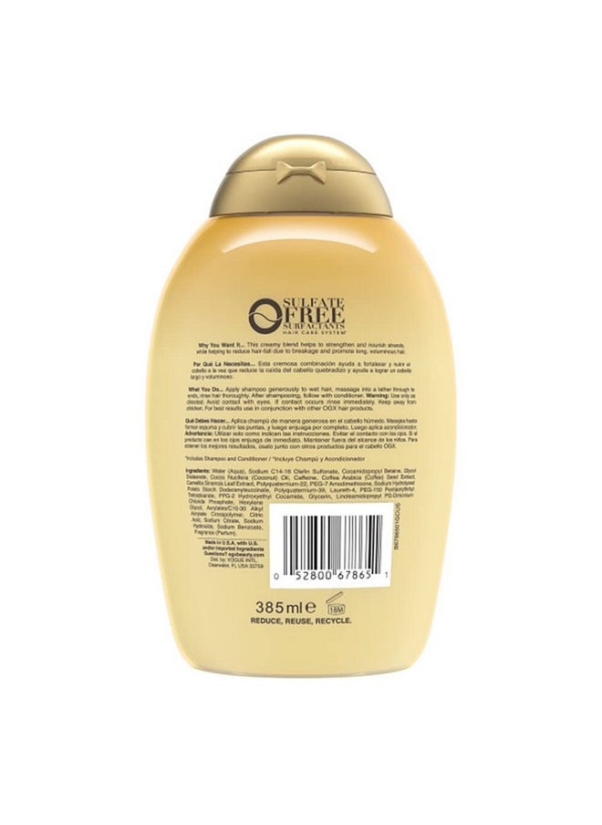 OGX Anti-Hair Fall + Coconut Caffeine Strengthening Shampoo with Caffeine, Coconut Oil & Coffee Extract, 13 Fl Oz