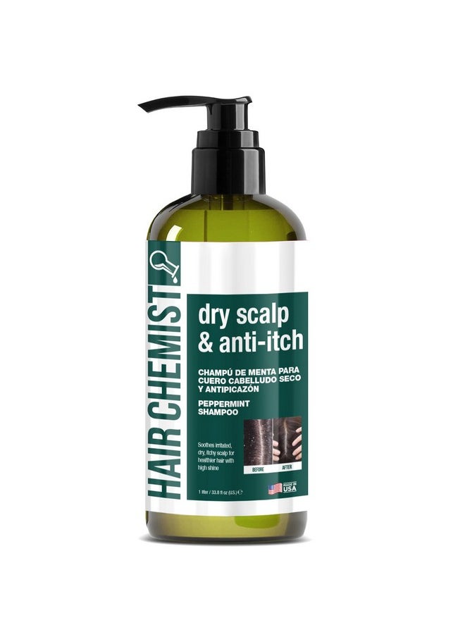 Hair Chemist Peppermint Shampoo for Dry Scalp & Anti-Itch Relief 33.8 oz. - Nourishing Formula that Soothes Irritated, Dry Scalp, Sulfate Free Shampoo Made with Natural Ingredients