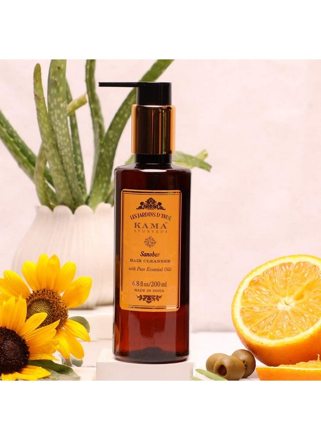 Kama Ayurveda Sanobar Hair Cleanser (Shampoo) with Pure Essential Oils, 200ml