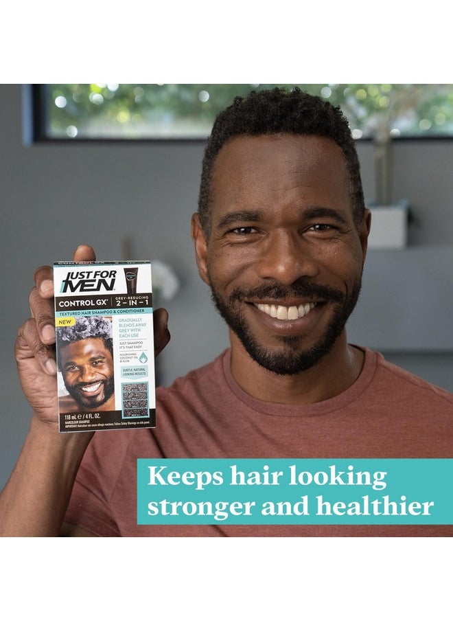 Just for Men Control GX Grey Reducing Shampoo for Textured Hair, Gradual Hair Color for Men, 4 Fl Oz (Pack of 1)