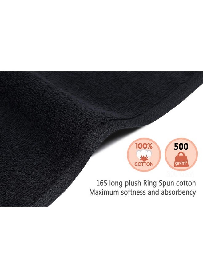 PERFEHAIR Black Salon Towels (2-Pack, 16 X 27 Inches)-Barber Hand Cotton Towel for Gym, Bath, Spa, Shaving, Shampoo