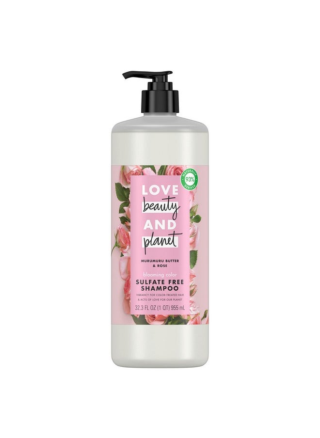 Love Beauty and Planet Blooming Color Sulfate-Free Shampoo Murumuru Butter & Rose, for Color Treated Hair Vegan, Paraben-free, Silicone-free, Cruelty-free 32.3 oz