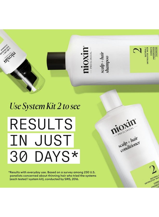 Nioxin Scalp + Hair Thickening System 2 Shampoo, For Natural Hair with Progressed Thinning, 33.8 fl oz (Packaging May Vary)
