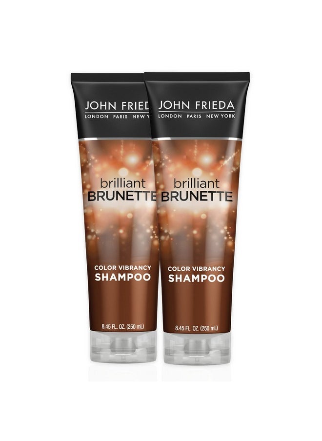 John Frieda Brilliant Brunette Shampoo, Multi-Tone Color Protecting Shampoo, Helps Unlock Vibrant Color, 8.45 Ounce (2 Pack)