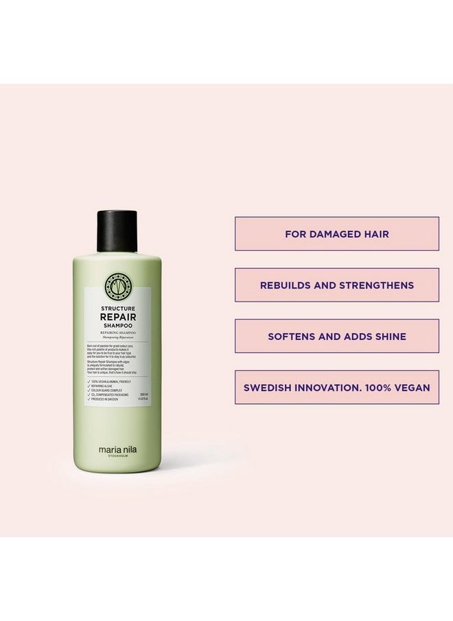Maria Nila Structure Repair, Shampoo 11.8 Fl Oz, For Damaged & Chemically Treated Hair, Algae Extract Rebuilds & Moisturizes, 100% Vegan & Sulfate/Paraben free