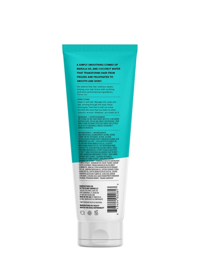 Acure Simply Smoothing Shampoo, Water, Coconut & Marula Oil, 100% Vegan, Performance Driven Hair Care, Smooths & Reduces Frizz, White/Blue, 8 Fl Oz