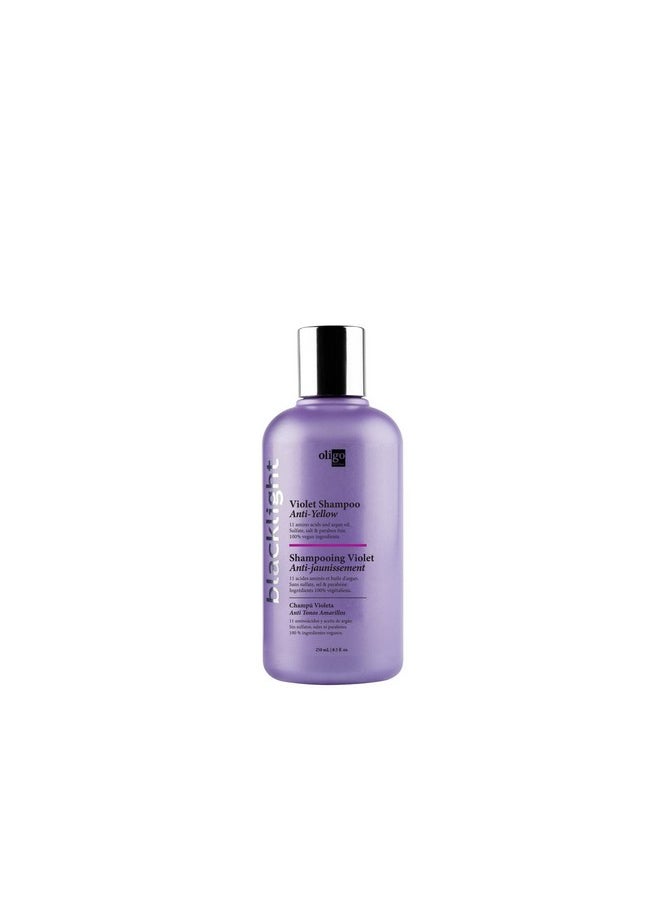OLIGO PROFESSIONNEL - Blacklight Violet Shampoo - Sulfate-Free Purple Shampoo - Eliminates Yellow Tones - Refreshes Faded Highlights - Argan oil - 11 Amino Acids and Moisturizing Formula - 8.5oz