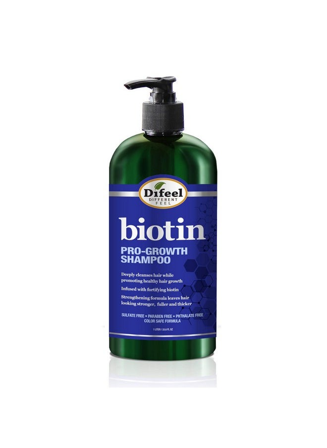 Difeel Pro-Growth Biotin Shampoo 33.8 oz. - Shampoo for Thinning Hair and Hair Loss, Paraben Free Shampoo with Biotin for Hair Growth