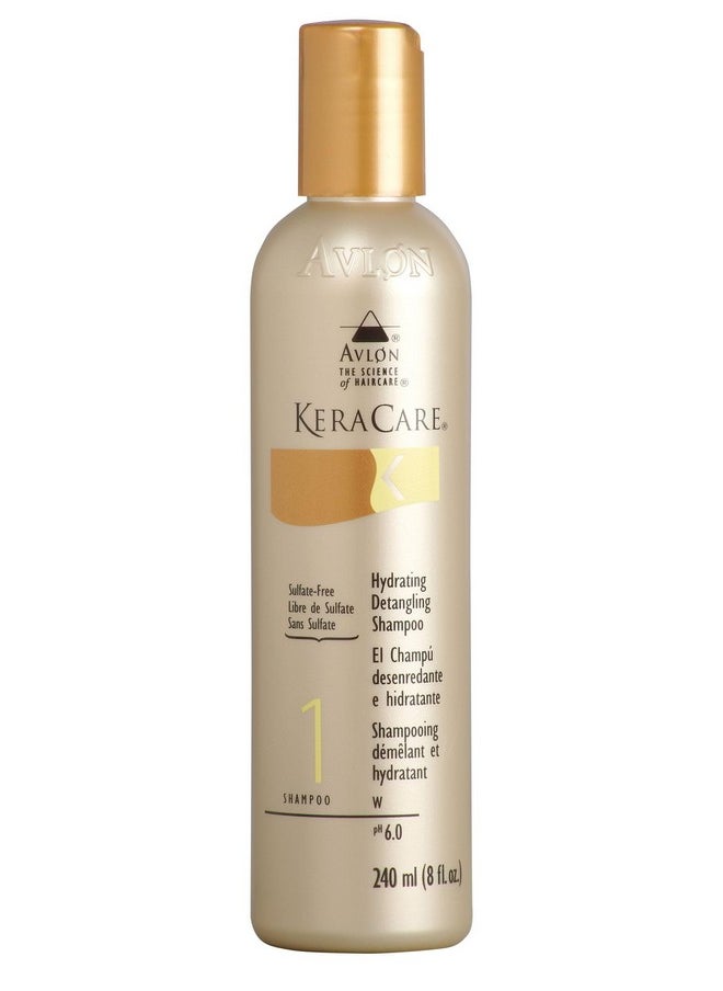 KeraCare Hydrating Detangling Shampoo 8 oz - Moisturize, Detangle and Soften Hair - Remove Excess Oil - Minimize Hair Breakage - Superior Detangling