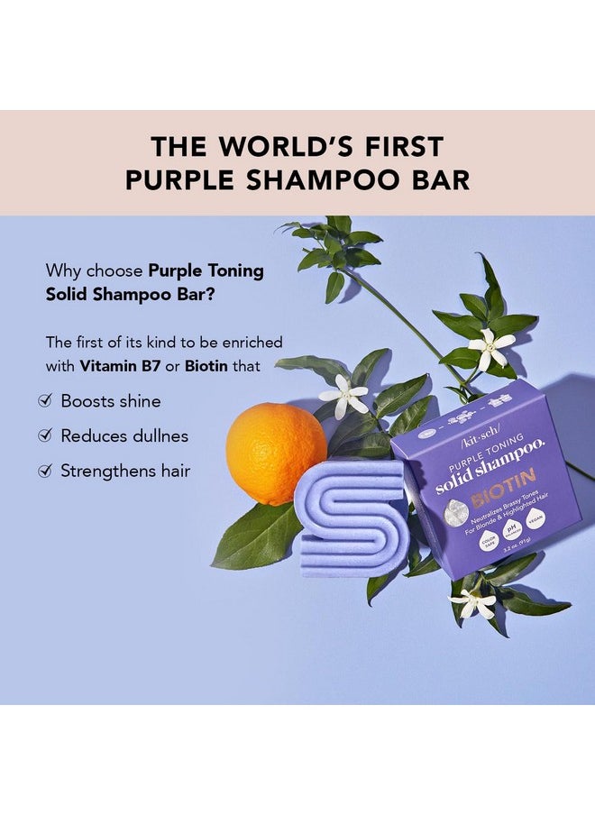 Kitsch Purple Toning Shampoo Bar for Color Treated & Grey Hair, Made in US, Removes Brass & Yellow Undertones from Blonde, Grey & White Hair, Paraben-Free, 3.2oz