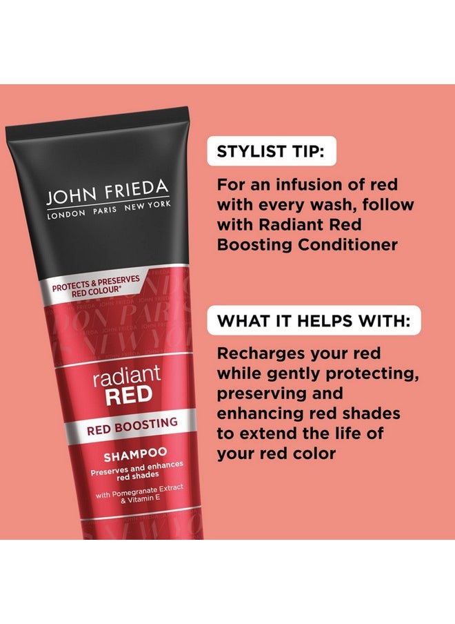 John Frieda Radiant Red Red Boosting Shampoo, Daily Shampoo, Helps Enhance Red Hair Shades, 8.3 Ounce, with Pomegranate and Vitamin E