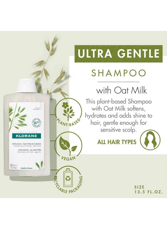 Klorane Ultra-Gentle Shampoo with Oat Milk, Sulfate-Free, Dermatologist and Pediatric Tested, Hypoallergenic, Vegan, Plant-based, Biodegradable