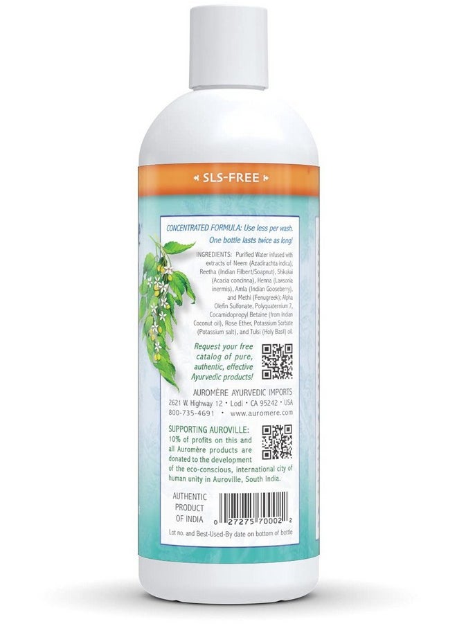 Auromere Ayurvedic Shampoo, Neem + 5 - Vegan, Cruelty Free, Non-GMO, Natural, Gluten Free, Sulfate Free, Paraben Free for Normal to Oily Hair (16 fl oz), 1 Pack