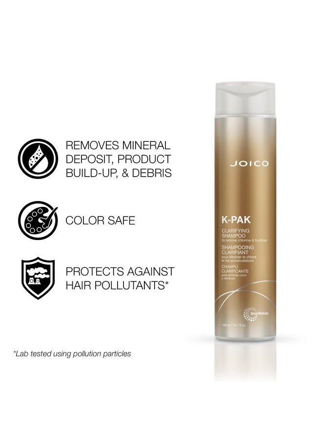 Joico K-PAK Daily Clarifying Shampoo to Remove Chlorine & Buildup | For Damaged Hair | Repair & Prevent Breakage | Boost Shine | With Keratin & Guajava Fruit Extract | 10.1 Fl Oz