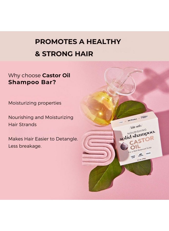 Kitsch Castor Oil Shampoo Bar for Hair Hydration & Moisturizing | Vegan & All Natural Solid Shampoo | Made in USA | for Dull & Dry Hair | Strengthens Hair | Paraben Free, 3.2oz