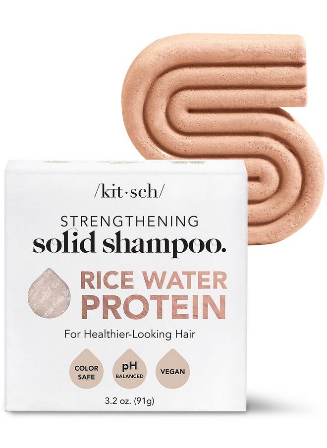 Kitsch Rice Water Shampoo Bar | Vegan & All Natural | Made in US | Rice Shampoo Bar for Strengthening Weak or Damaged Hair | Paraben Free | Sulfate Free, 3.2oz