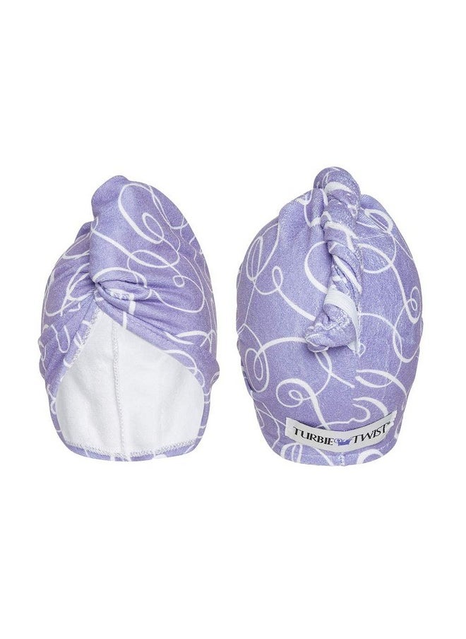 Turbie Twist Microfiber Hair Towel Wrap for Women and Men | 2 Pack | Bathroom Essential Accessories | Quick Dry Hair Turban for Drying Curly, Long & Thick Hair (Purple Signature)