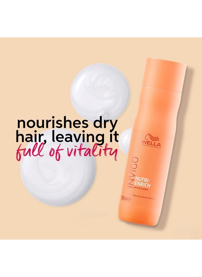 Wella Professionals Invigo Nutri-Enrich Shampoo, Deep Nourishing Shampoo For Dry & Damaged Hair, 10.1 oz