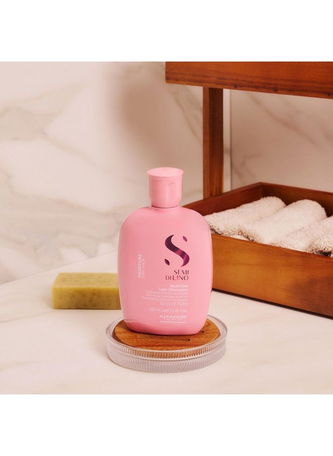 ALFAPARF MILANO Semi Di Lino Moisture Nutritive Low Shampoo - Sulfate Free Shampoo for Color Treated Hair - Moisturizing Hair Shampoo for Dry Hair - Paraben & Paraffin-Free (250 ml / 8.45 Fl. Oz)