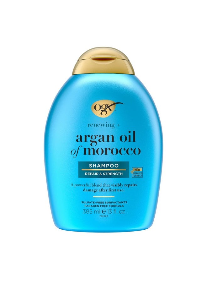 OGX Renewing Argan Oil of Morocco Shampoo, 13 fl. Oz - Hydrating, Moisturizing & Damage Repairing Shampoo for Dry, Damaged Hair, Paraben & Sulfate Free Surfactants