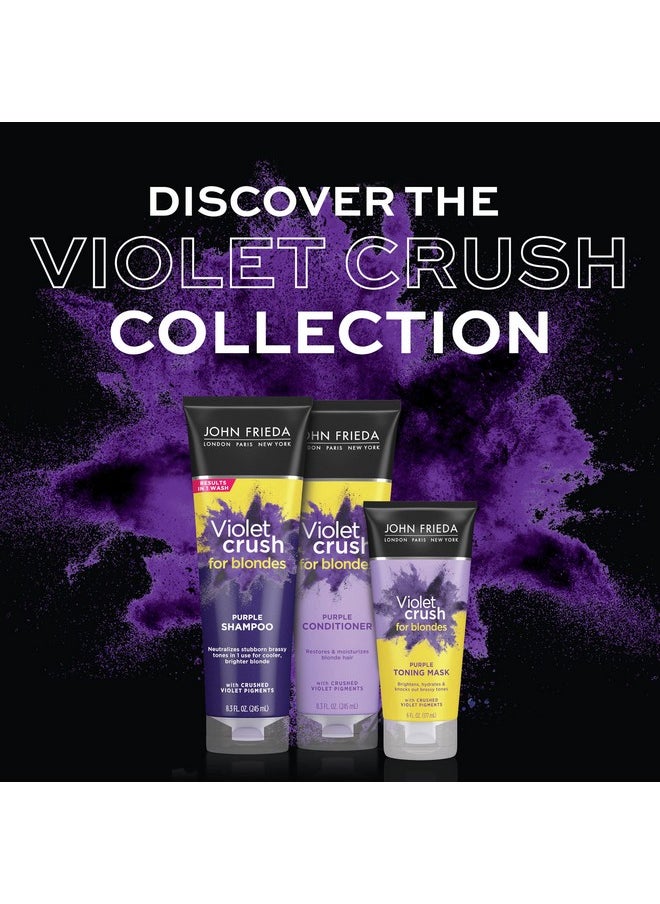 John Frieda 8.3 Ounce Shampoo for Blonde Hair, Violet Crush Purple Shampoo, Neutralizes Brassy Yellow Tones, Blonde Toner for Bleached, Platinum