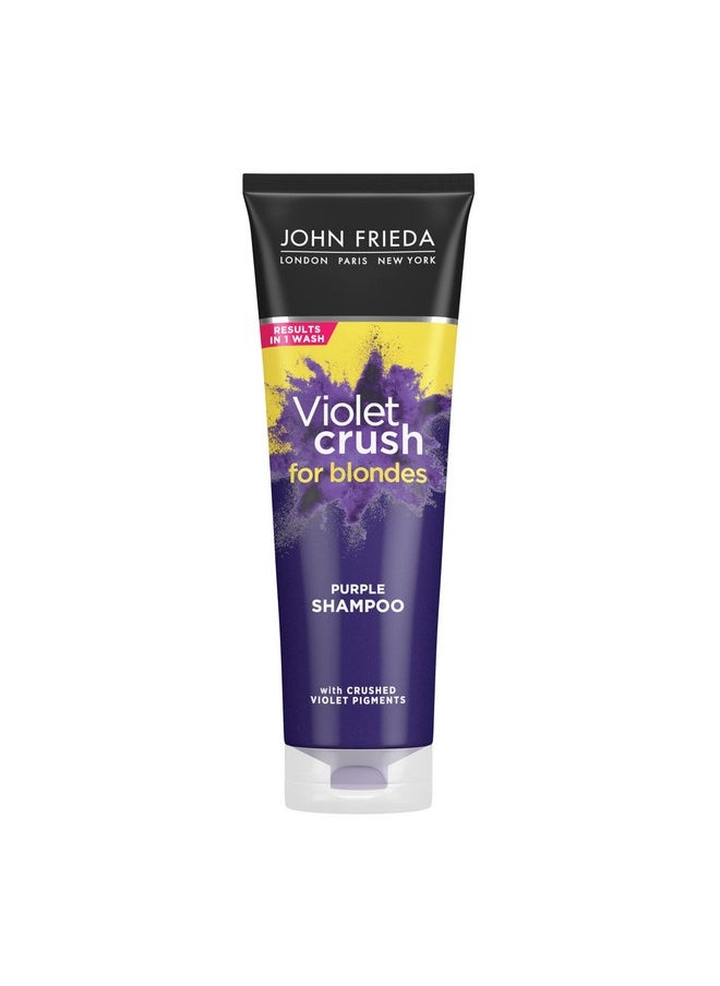 John Frieda 8.3 Ounce Shampoo for Blonde Hair, Violet Crush Purple Shampoo, Neutralizes Brassy Yellow Tones, Blonde Toner for Bleached, Platinum