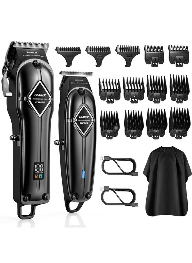 GLAKER Hair Clippers for Men Professional - Cordless Clippers and Trimmers Set, Complete Barber Kit for Hair Trimming & Beard Grooming, Mens Haircutting Kits for Blending & Fade Cuts