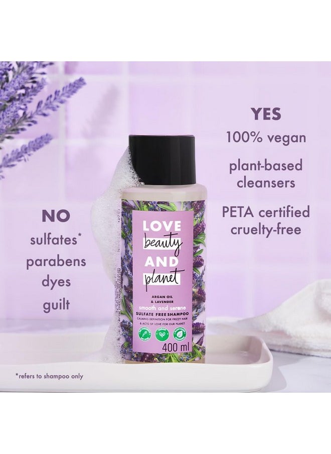Love Beauty & Planet Argan Oil and Lavender Sulfate Free Smooth and Serene Shampoo|| No Parabens|| No Dyes|| 400ml