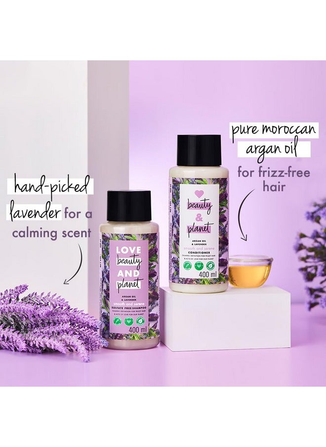 Love Beauty & Planet Argan Oil and Lavender Sulfate Free Smooth and Serene Shampoo|| No Parabens|| No Dyes|| 400ml
