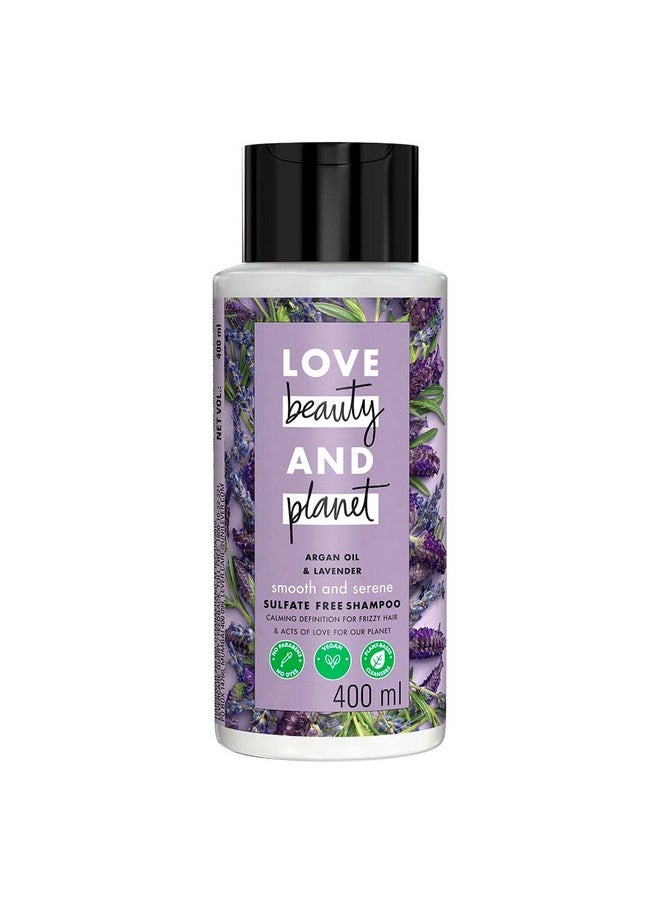 Love Beauty & Planet Argan Oil and Lavender Sulfate Free Smooth and Serene Shampoo|| No Parabens|| No Dyes|| 400ml