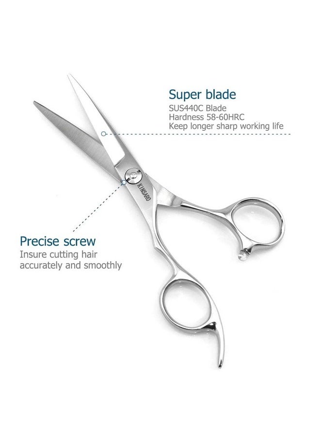 Hair Scissors left hand 5.5 Inch Hair Shears Left Hand Hair Cutting Scissors Lefty Barber Shears Left Handed KINSARO