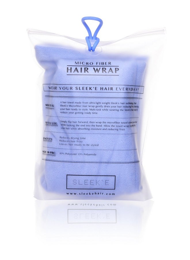 Sleek'e Microfiber Hair Wrap | Ultra Absorbent and Soft Anti-Frizz Turban Twist Towel | Reduces Drying Time by 50% | Quick Dry Spa Quality Hair Wrap for Drying Thick, Curly, and Long Hair (Baby Blue)