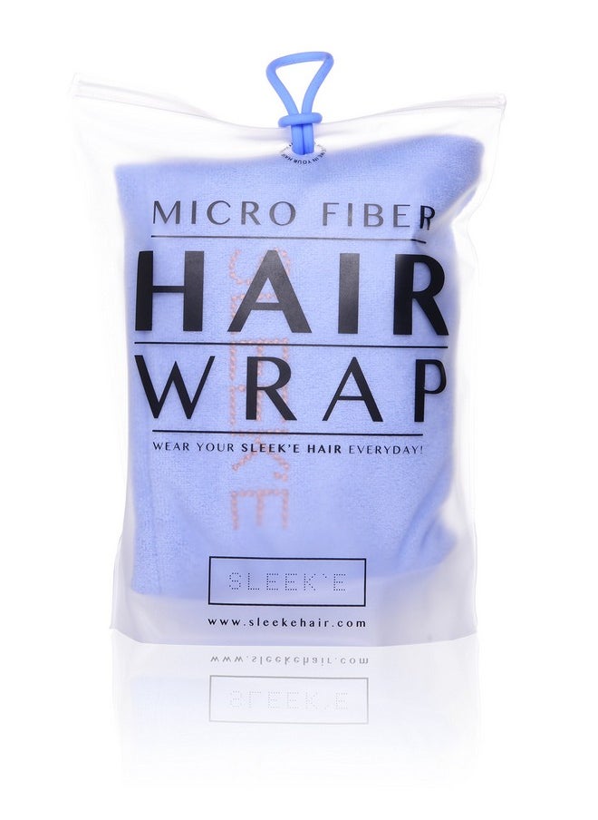 Sleek'e Microfiber Hair Wrap | Ultra Absorbent and Soft Anti-Frizz Turban Twist Towel | Reduces Drying Time by 50% | Quick Dry Spa Quality Hair Wrap for Drying Thick, Curly, and Long Hair (Baby Blue)