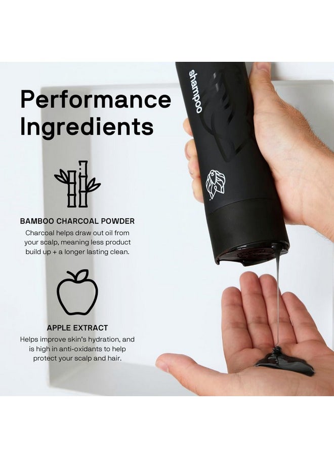 Black Wolf - Everyday Men’s Shampoo, 12 Fl Oz - Charcoal Powder Cleanses Scalp and Fights Dirty & Greasy Hair - Thick and Rich Lather - For All Hair Types