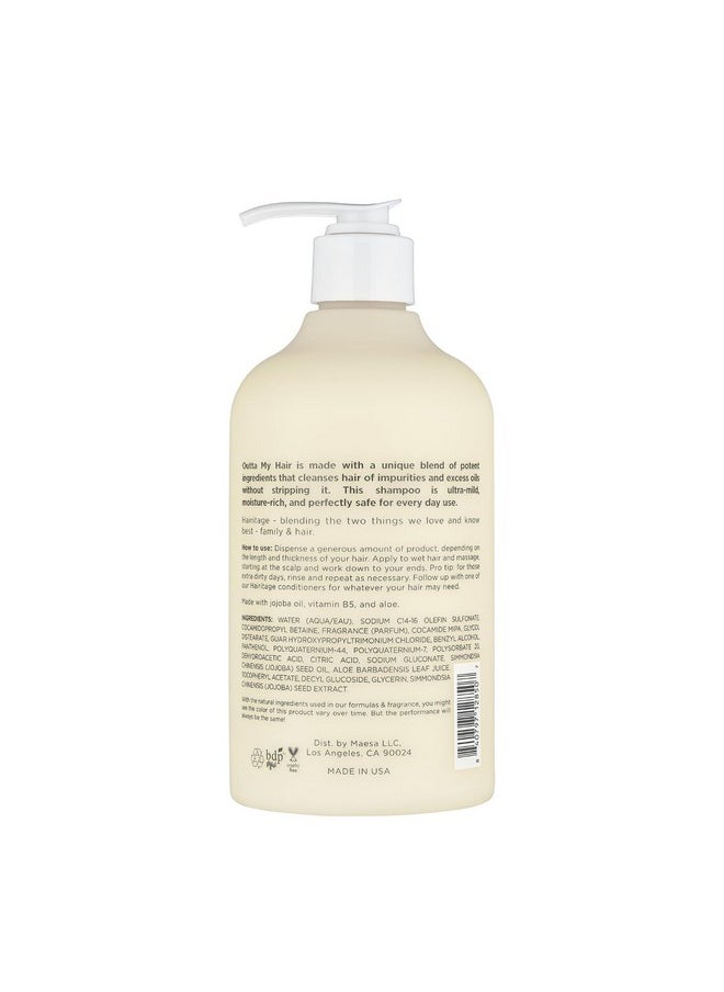 Hairitage Gentle Daily Hydrating and Moisturizing Shampoo For Dry Hair with Jojoba Oil + Aloe Vera - Ultra-Mild + Moisture-Rich - Improves Dry, Brittle Strands, 13 fl. oz.