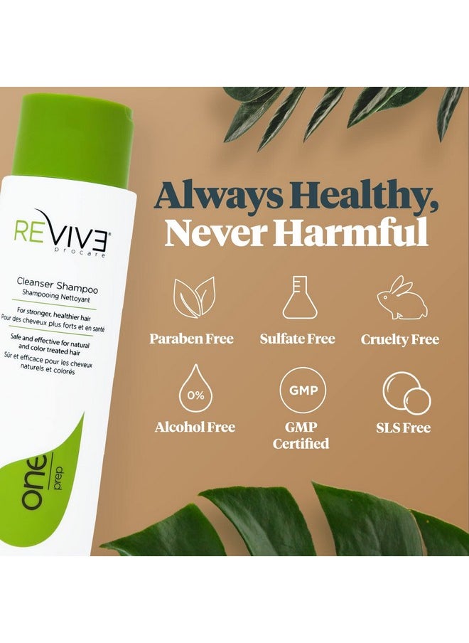 Reviv3 Procare PREP Cleanser Shampoo - Clinically Tested - Hair and Scalp Care Anti-Thinning and Fine Hair Cleansing Shampoo - Color Safe - All Hair Types - For Women and Men 12.1 fl. oz