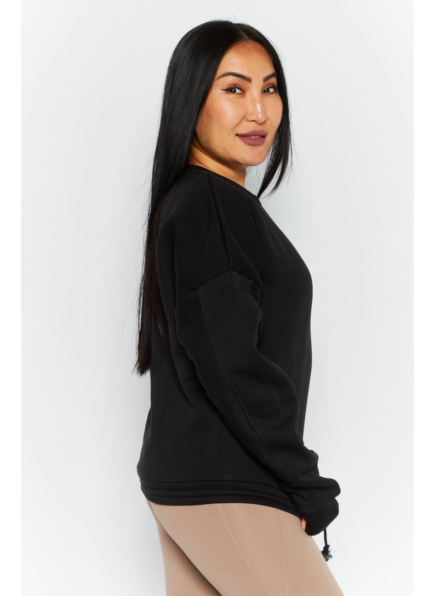 Women Sportswear Fit Long Sleeve Outdoor Sweatshirts, Black