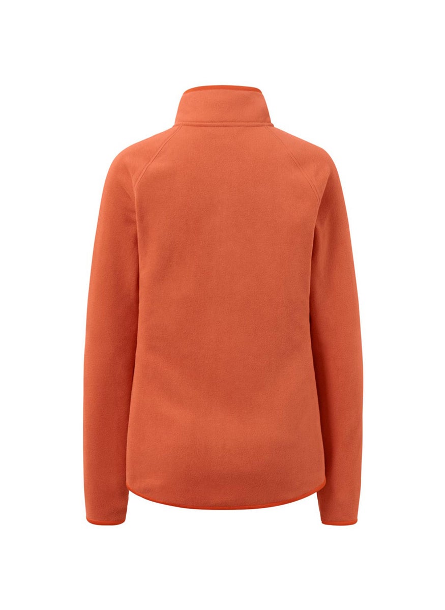 Women Solid Fleece Sherpa Sweatshirt, Orange