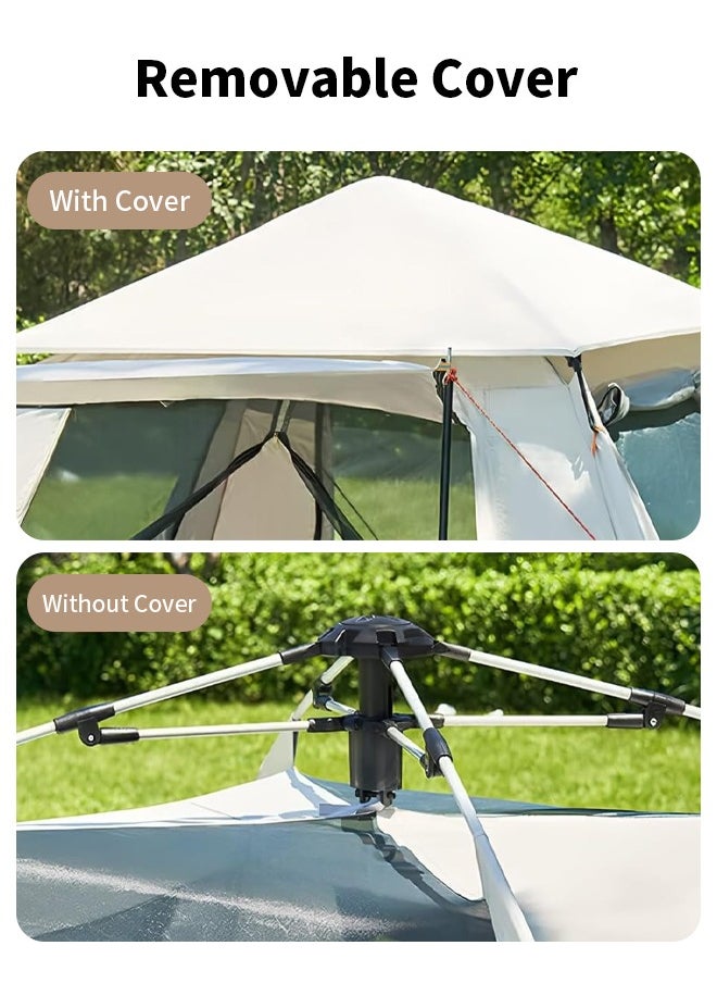 Outdoor Folding Family Tent with Foyer Tent and Carry Bag, Portable Pop Up Camping Tent