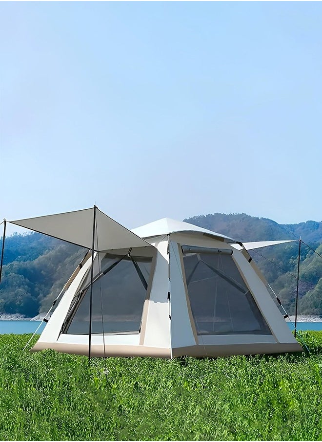 Outdoor Folding Family Tent with Foyer Tent and Carry Bag, Portable Pop Up Camping Tent
