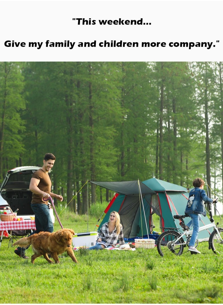Fully Automatic Quick Opening Camping Tent for 3-4 People, Thickened and Rainproof, Multifunctional Outdoor Shelter (215x215x142cm)