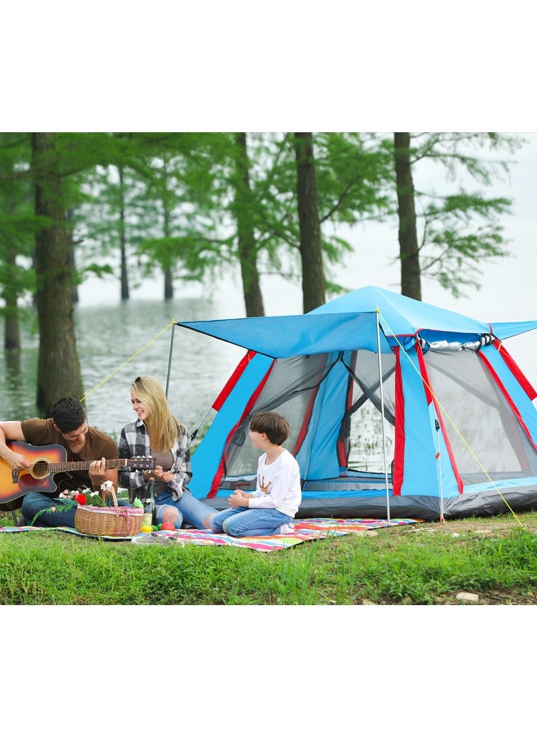 Fully Automatic Quick Opening Camping Tent for 3-4 People, Thickened and Rainproof, Multifunctional Outdoor Shelter (215x215x142cm)