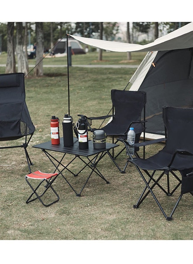Foldable Camping Chair, Large Portable Lawn Chair for Outdoors Fishing, Hiking, Travel, Picnic, Beach, Supports 130KG u0026 Include Storage Bags (Navy Blue)