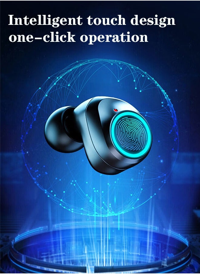 True Wireless Earbuds, HiFi Stereo Ear Buds, Bluetooth 5.4 Ultra-fast Connection In-Ear Earphone with Magnetic 2000mAh Charging Case,Type-c Cltra-fast Charging In-ear Music Headset Built in Mic for Clear Voice Call, Active Noise Cancellation Headphone,Waterproof and Anti-sweat,Black
